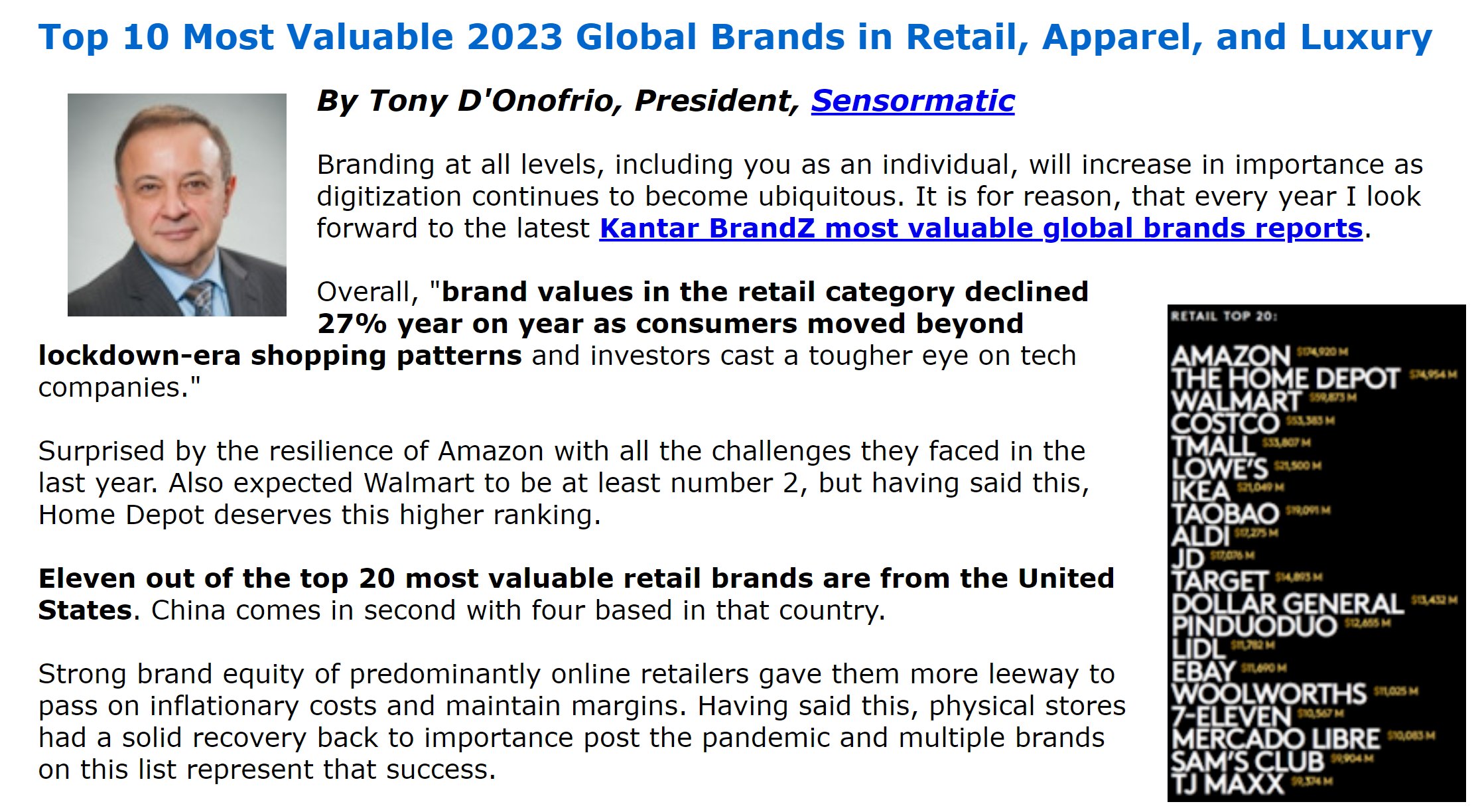 Top 10 Most Valuable Global Brands in Retail, Apparel, and Luxury