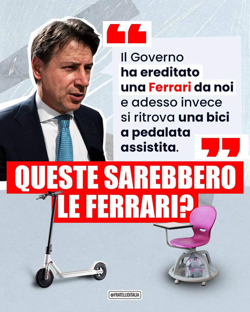 La Ferrari di Conte ha le rotelline.
#4settembre