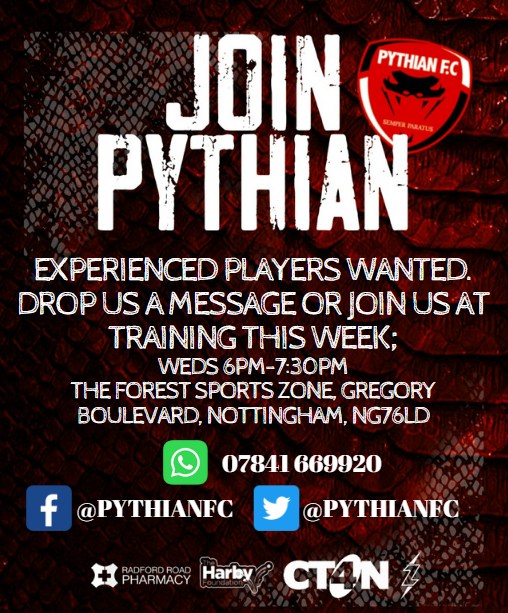 Pythian Football Club (@pythianfc) on Twitter photo Get in touch and give this a share please <a href="/nottsfa/">Nottinghamshire FA ⚽️</a> <a href="/NottsSeniorLge/">Nottinghamshire Senior League</a> <a href="/ThePythianClub/">The Pythian Club</a> Get in touch and give this a share please <a href="/nottsfa/">Nottinghamshire FA ⚽️</a> <a href="/NottsSeniorLge/">Nottinghamshire Senior League</a> <a href="/ThePythianClub/">The Pythian Club</a>