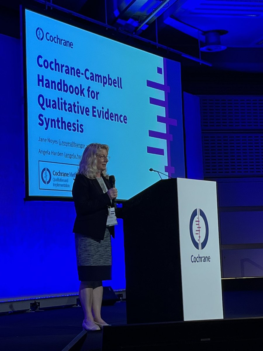EllaFlemyng's tweet photo. @jane_noyes introduces the new @cochranecollab @CampbellReviews Handbook of Qualitative Evidence Synthesis at #CochraneLondon - check out the first 3 draft chapters right now https://t.co/S7PmJckY1x https://t.co/1oQBJHzLZf