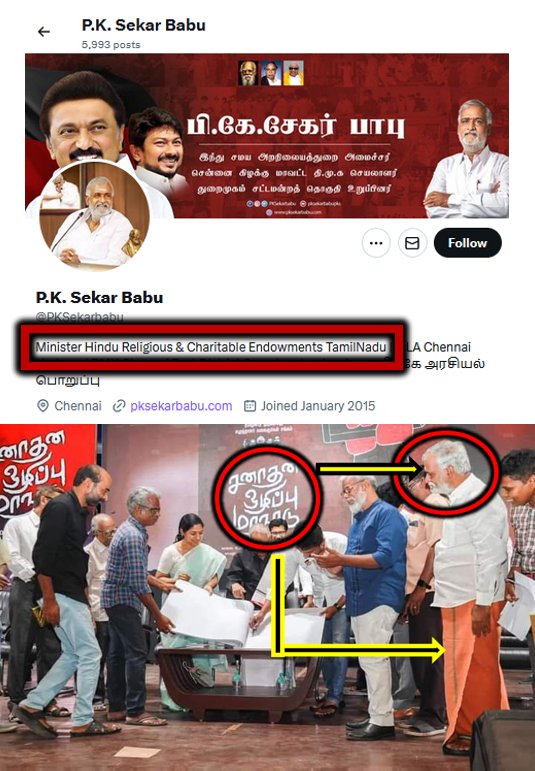 SanghiPrince's tweet photo. @annamalai_k இந்து அறநிலையத்துறையின் அமைச்சராக இருக்க 1% கூட தகுதி இல்லாத சேகர்பாபுவுக்கு விரைவில் PTR ரின் நிலை வரும். https://t.co/0tz1Q4pNzV