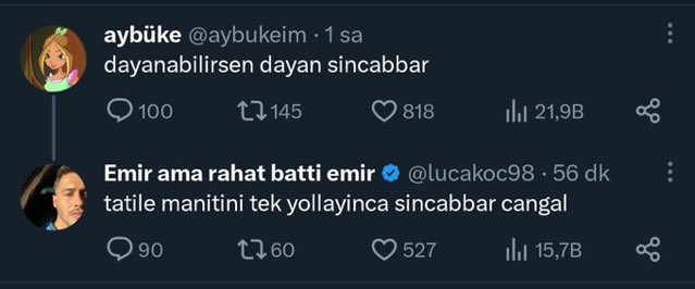KaHtAlMe3's tweet photo. Dünyanın en cringe en samimi olmayan en prim için ilişki yaşadağı belli olan çifti aq #aymir #lucmir #ayluc #luca #AybükeÇangal https://t.co/IF08lDUQhx