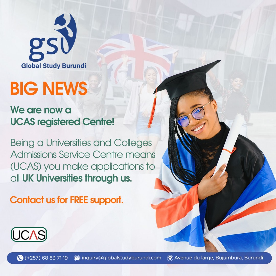 Have you ever dreamed of studying in the Uk?
Your opportunity is here!

Send your applications through us to enroll in any UK University of your choice.

Contact us for free support via +257 68 83 71 19.

#GSB #UKUniversities #Application #StudyAbroad