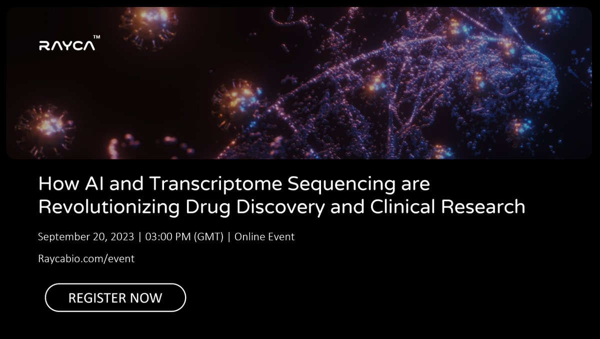 zali_mahmood's tweet image. I invite you all to this upcoming webinar on September 20th. See you all there!
Register here: raycabio.com/event/ai-and-t…

#AIInHealthcare #TranscriptomeSequencing #DrugDiscovery #ClinicalResearch #FutureOfHealthcare #NGS
