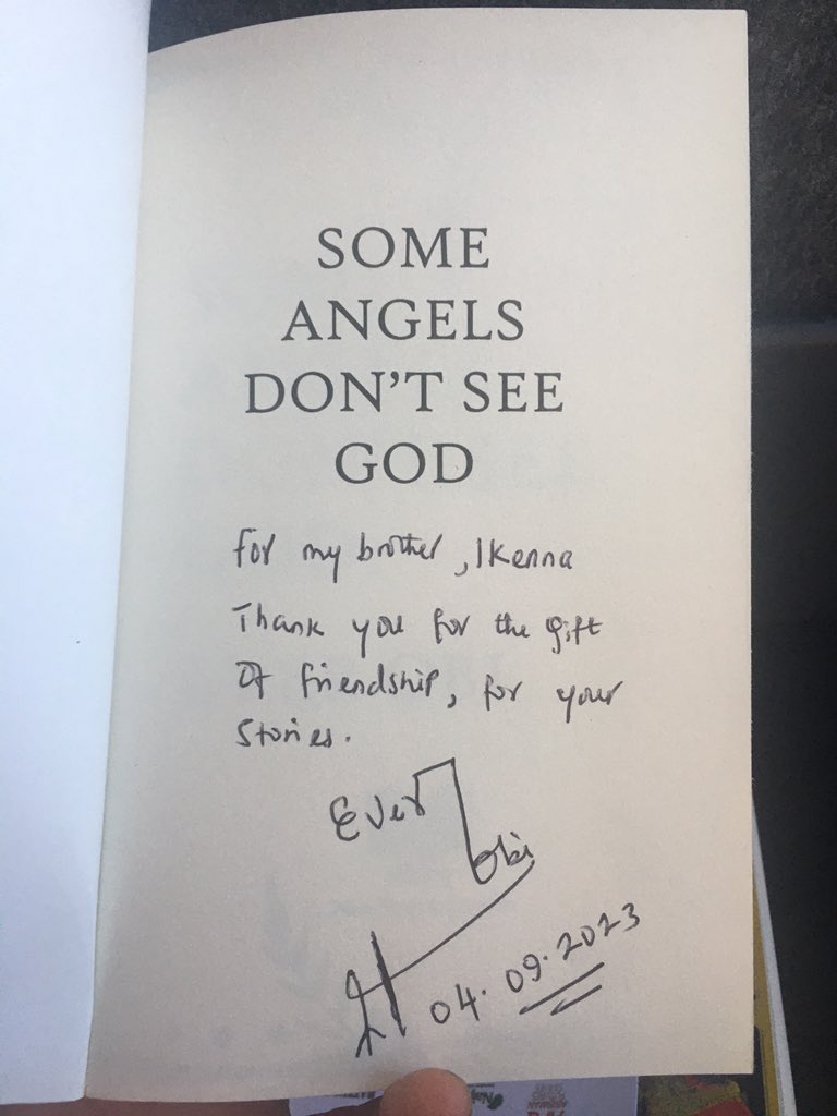 IkennaOkeh's tweet photo. A good morning to you. This is to tell you that I now have a copy of Ever Obi’s ‘Some Angels Don’t See God’, signed. 

Order your copy on Amazon today.

@ever_obi. https://t.co/BK25392E1f