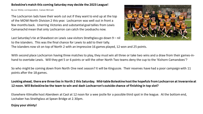 Stratherrick365's tweet photo. #Shinty @camanachd North Division Two roundup from Caman McCash @MowiScotlandLtd @hughdan1 @BoleskineShinty @KCamanachd @halfswing @aarron_macleod @LochaberCC #KishornCamandoes #Lochcarron #Stratherrick #Shawbost @weloveSY @WHFP1 @HebridesNews https://t.co/dap4gLxLdF