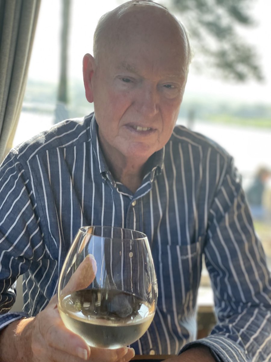 ⁦<a href="/DukeSchomberg/">Sam Butler MBE</a>⁩ enjoying a glass of wine at Daft Eddy's Whiterock in glorious sunshine