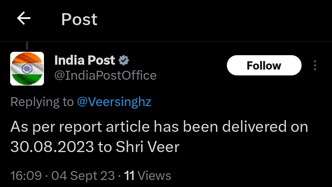 Your Post Man is Froud how that possible we didn't get any single parcel from your side, I m also Saying that as per India Post office report the article is delivered but still it's not received to my address, I also talked to Raya BO postman office he refuse me <a href="/IndiaPostOffice/">India Post</a>