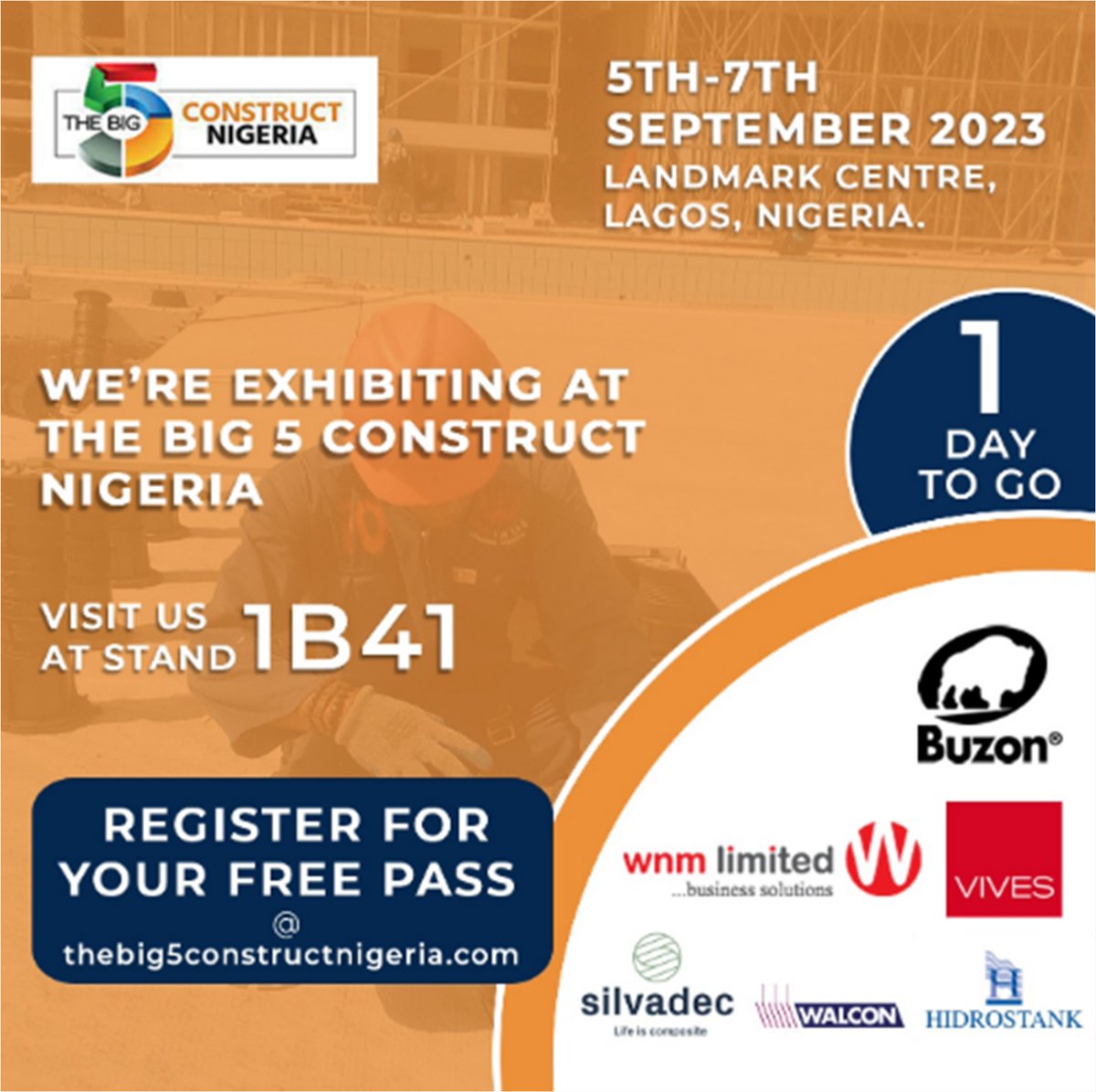wnmlimited's tweet photo. 1 day to go! We're exhibiting our GRP Composite Mesh Gratings at the Big 5 Construct Nigeria. See you there. 👉🏾👉🏾👉🏾 https://t.co/4ocd8auqI8