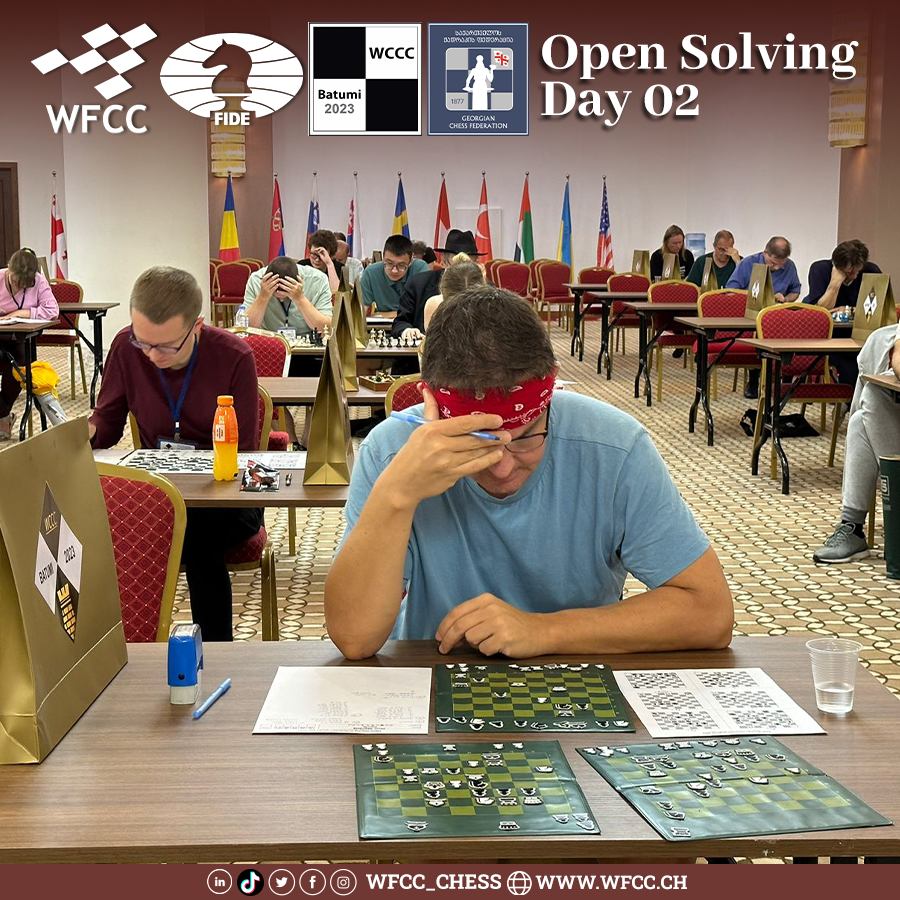Wfcc_Chess's tweet photo. Open Solving
46th World Chess Solving Championship in Batumi (2-9 September 2023)
β β β ββ β β β ββ β β β β
#WCCC #Batumi #Georgia #wccc2023 #46wscs #64wccc #WFCC #ISC #chess #chess_composition #chess_solving #chess_problems #chess_endgame https://t.co/6eSWxyM7uo