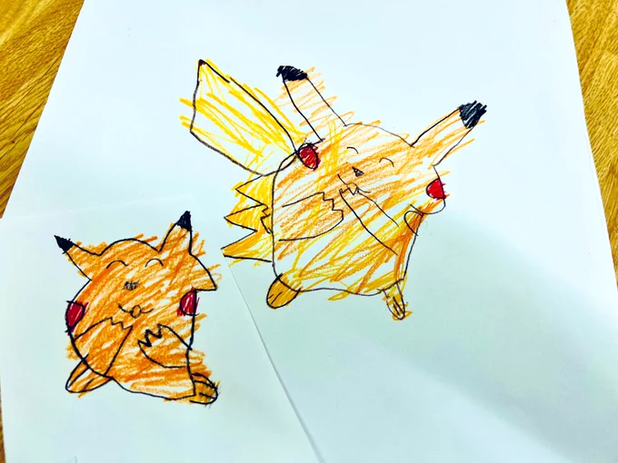 そして子どもが描いてくれたピカチュウ。愛おしすぎる。 
