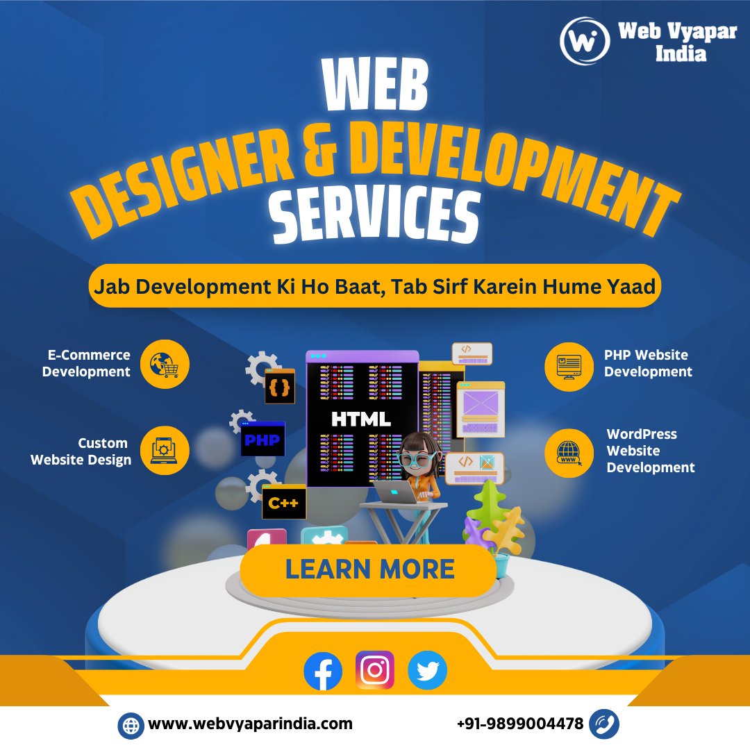 webvyaparindia's tweet image. Looking to take your online presence to the next level? Look no further than Web Vyapar India, your one-stop solution for top-notch web design and development services.
visit here:- webvyaparindia.com
call now:- 9999336650
#seo #webdesigner #webdevoloper
#google
