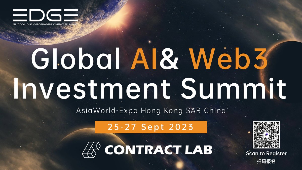 contract_lab's tweet photo. Excited to be invited to the conference where AI and WEB3 innovations collide! 🚀 If you're looking to join it, simply scan the QR code and DM @WongxiaoDaniel for special discounts. 
Let's shape the future together!  #AI #WEB3 #HongKong #EDGE2023 https://t.co/BtCv9iZ7zW