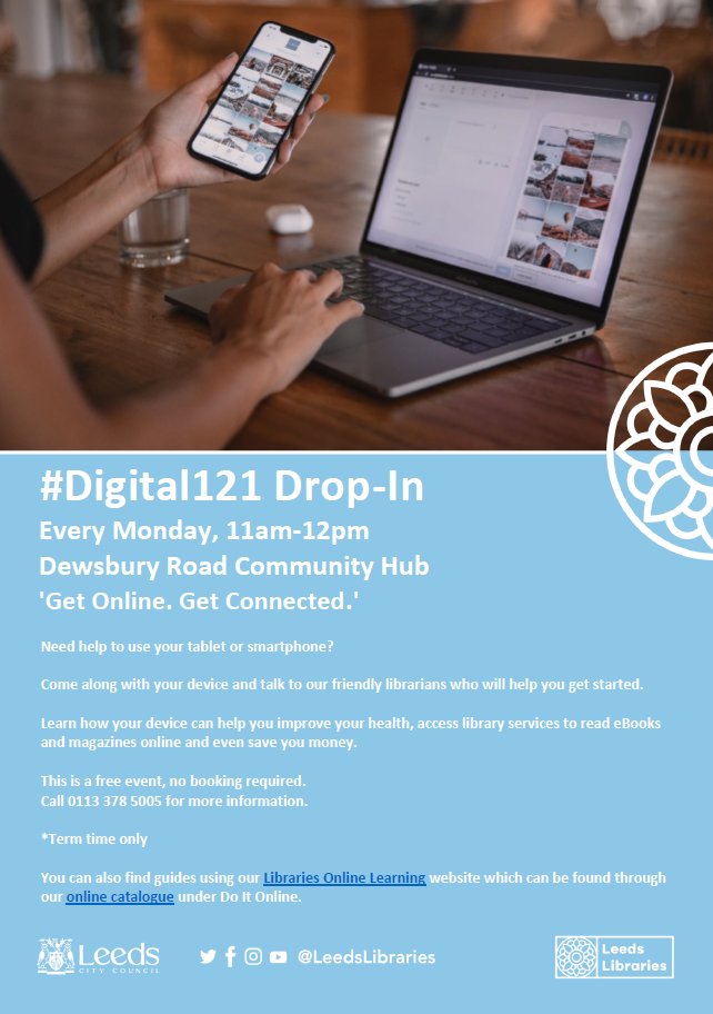 'Kept you waiting, huh?' Free Digital 121 Sessions are back! 📱💻🖱️⌨️🖥️ Weekly sessions available at: Dewsbury Road Community Hub Starting next Monday 11th September 📅 11am - 12pm ⏰ Free digital support sessions now running weekly. Drop In - No booking necessary!