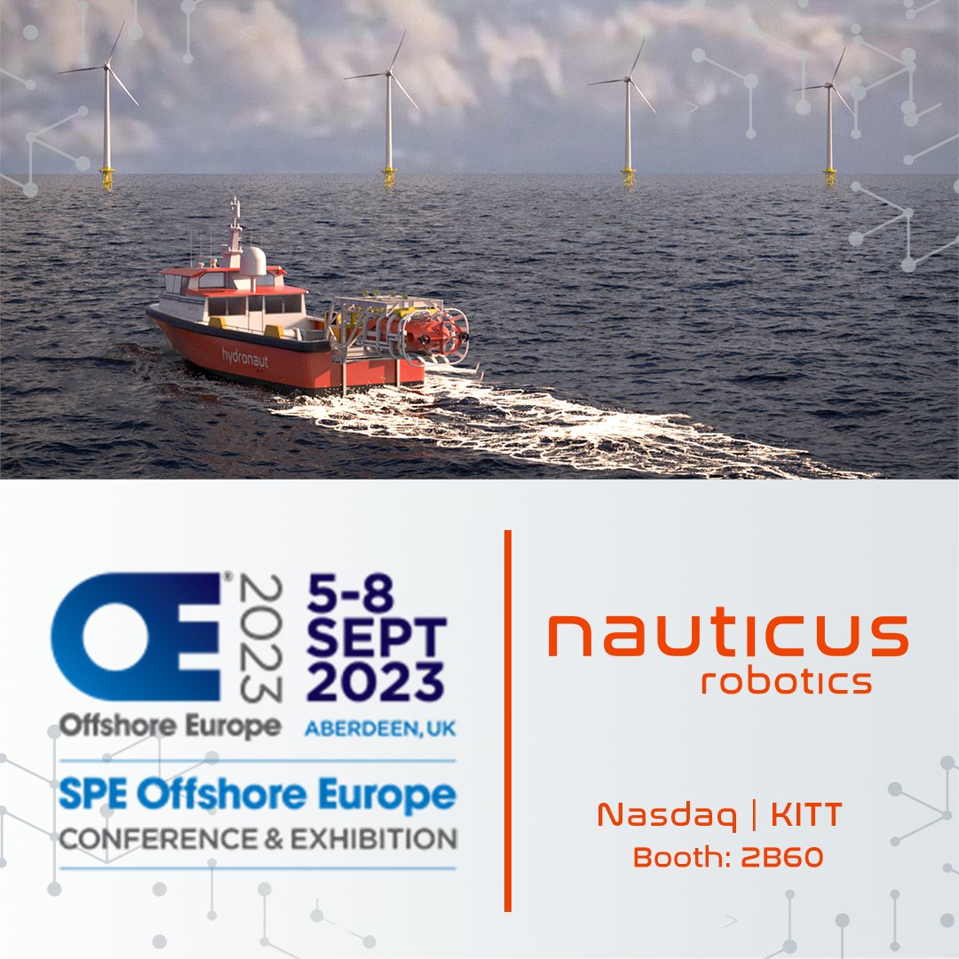 Dive into the future with Nauticus Robotics at @SPE_OE! Meet Hydronaut and Aquanaut, the dynamic ocean explorers, revolutionizing safety and efficiency in oil and gas. Join us at booth 2B60!

$KITT #KITT #OE23 #SPEOE #ai #RaaS #innovation #OceanTech #FutureExploration #maritime