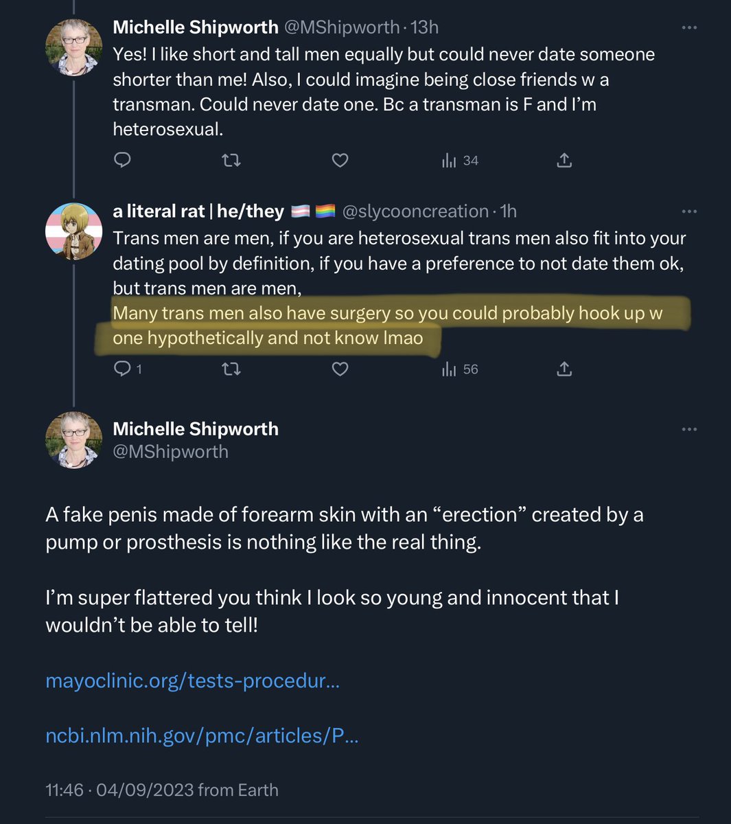 MShipworth's tweet photo. Some trans activists seem genuinely to believe six impossible things before breakfast.
And have no idea how dangerous phalloplasty is…77% complication rate.
#TransMenAreFemale
https://t.co/IjcVFHmusF https://t.co/1GHcYt5b54