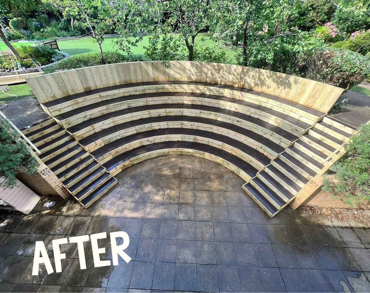 PrecisionTimber's tweet photo. 🎉🏛️ The Team just wrapped up an amazing project over the weekend! Check out the stunning transformation of @BroomwoodGirls's new amphitheatre. Before ➡️ After 🌟👏
#BroomwoodAmphitheater #TransformationComplete #WeekendProjectSuccess https://t.co/glAeFabmWD
