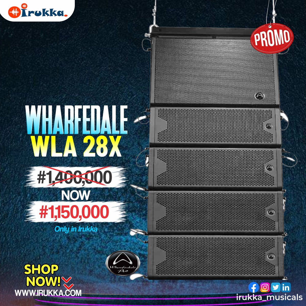 PROMO! PROMO!! PROMO!!! 💃

Don't wait till it's over, Grab yours Now!

With just ₦1,150,000 you can own a #Wharfedalepro #WLA28X #linearray #speaker excellent both for #rental, #concert touring and permanent #installations🚀😍

So don't sleep on this product!

#shopnow

#irukka