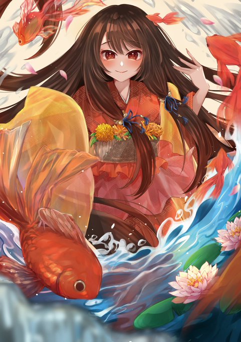 「金魚 笑い」のTwitter画像/イラスト(新着)