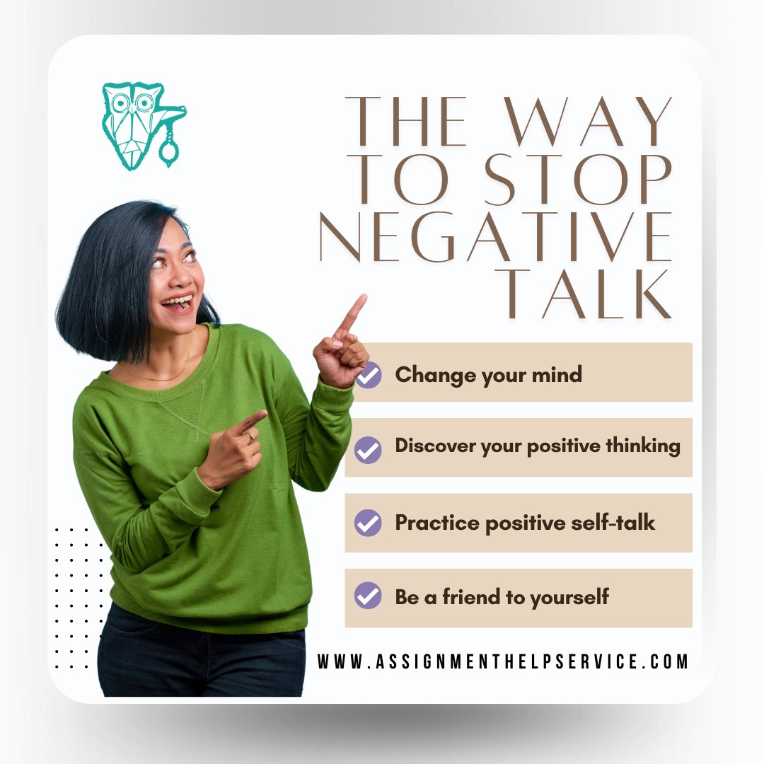 assignmentglobe's tweet image. Negative talks can be as threatening as bad mental health. We are here today with effective ways to stop negative talks and keep your mind stress-free.
#assignmenthelpservice #negativetalks #stopnegativetalks #stopneagativity #bepositive #positivity #motivation