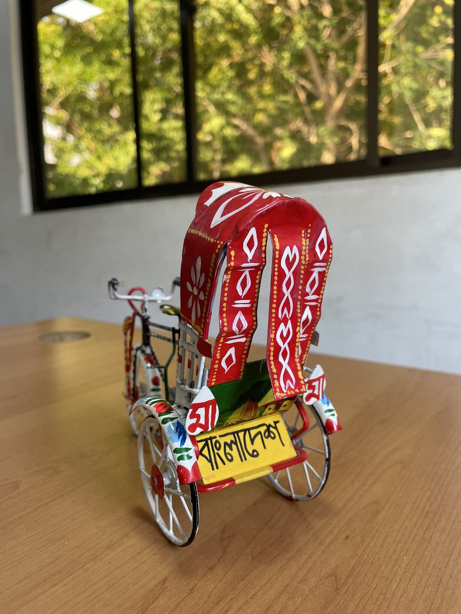 My good friend from Asia(Bangladesh) sent me a gift box. The pictures show one of the gifts. It’s called Rickshaw, mostly used in Bangladesh and other Asian countries for transport. I saw Rickshaws almost everywhere when I visited Bangladesh, it is a beautiful piece of Art.