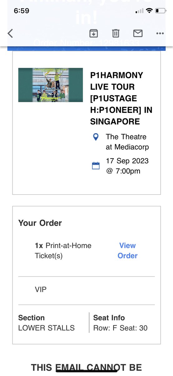shipilssi's tweet photo. WTS P1H in Singapore Live Tour (17/9/2023)

📍VIP Ticket - access to soundcheck, group photo and pass&amp;lanyard
📍bought at 372 sgd (around RM 1400) but sold at RM 1000 - btw price is negotiable as long as it makes sense
📍cant go due to health reasons🥲

#P1HarmonyinSG https://t.co/jbYr9qTOh2