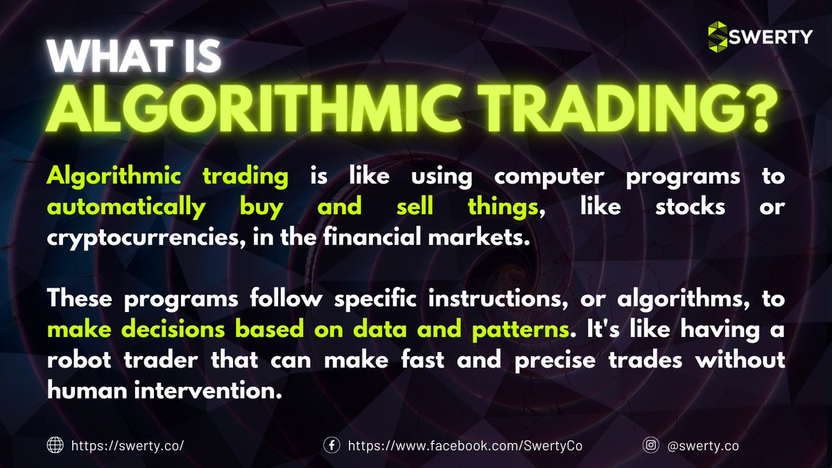 SwertyCo's tweet photo. Dive into the World🌍of #AlgorithmicTrading!📊 

Uncover🪄the secrets of automated trading strategies and how they're shaping the #crypto landscape.🗾

Follow @SwertyCo for more latest #Web3-related news, contents, and insights.🟢| #cryptocurrency https://t.co/eltaSnhTQ8