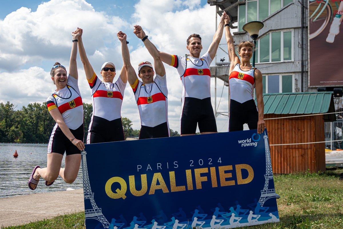 World Rowing (@worldrowing) on Twitter photo The first <a href="/Paris2024/">Paris 2024</a> Qualification places have been claimed! In the Heats of the PR3 Mixed Coxed Four, it is Germany 🇩🇪 , Great Britain 🇬🇧 , France 🇫🇷 , and the USA 🇺🇸 who qualify their boats, and book their tickets to the A-Final later this week 💪
#WorldRowingChamps The first <a href="/Paris2024/">Paris 2024</a> Qualification places have been claimed! In the Heats of the PR3 Mixed Coxed Four, it is Germany 🇩🇪 , Great Britain 🇬🇧 , France 🇫🇷 , and the USA 🇺🇸 who qualify their boats, and book their tickets to the A-Final later this week 💪
#WorldRowingChamps