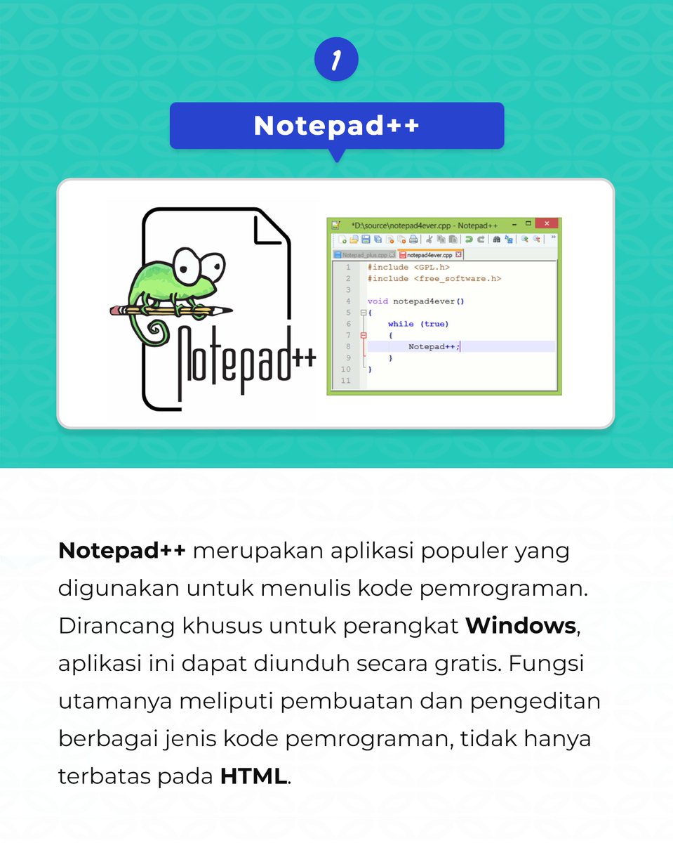 AccelistEdukasi's tweet image. Lebih kerenkan kalo bisa belajar nulis kode html sat set~ 😎⁣⁣⁣⁣

-c-
⁣⁣⁣⁣
#aplikasicoding #html #programmer #programming #pemrograman #belajarcoding #workshopaedu #accelistedukasiindonesia