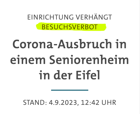 unblogd's tweet photo. Besuchsverbot im Altenheim – der Wahnsinn geht wieder los. Als wäre nie rausgekommen, dass diese ganzen Maßnahmen absoluter Bullsh*t sind. #Corona https://t.co/u94ufD4Fm7