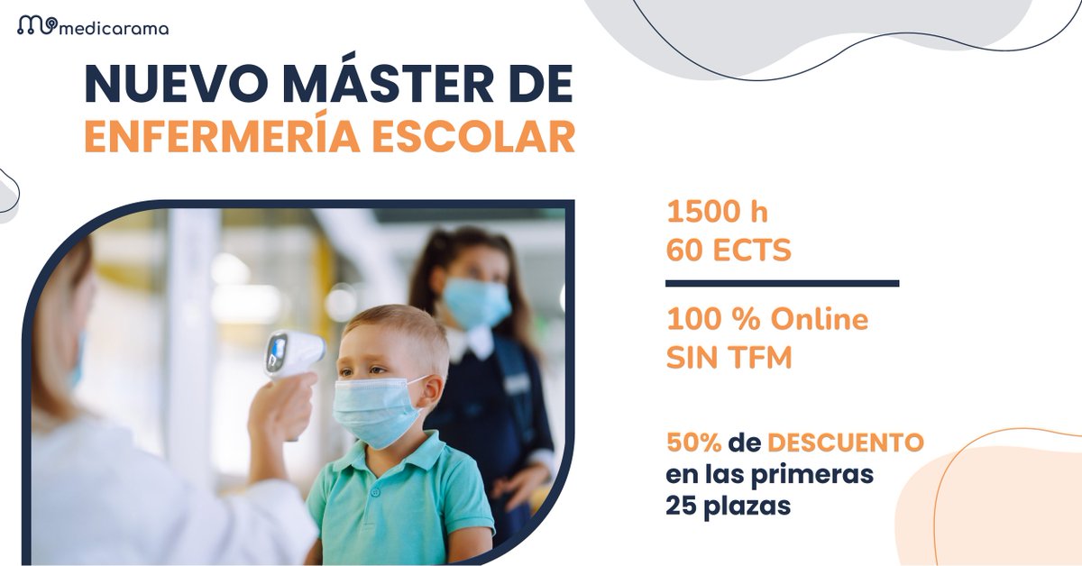 📷 Máster de Enfermería  de Formación Permanente en Enfermería Escolar
📷 ¡𝟱𝟬% 𝗗𝗘 𝗗𝗘𝗦𝗖𝗨𝗘𝗡𝗧𝗢 𝗣𝗥𝗜𝗠𝗘𝗥𝗔𝗦 𝟮𝟱 𝗣𝗟𝗔𝗭𝗔𝗦!
Posibilidad de cuotas sin intereses
Más info e inscripciones 📷
medicarama.com/enfermeria-esc…