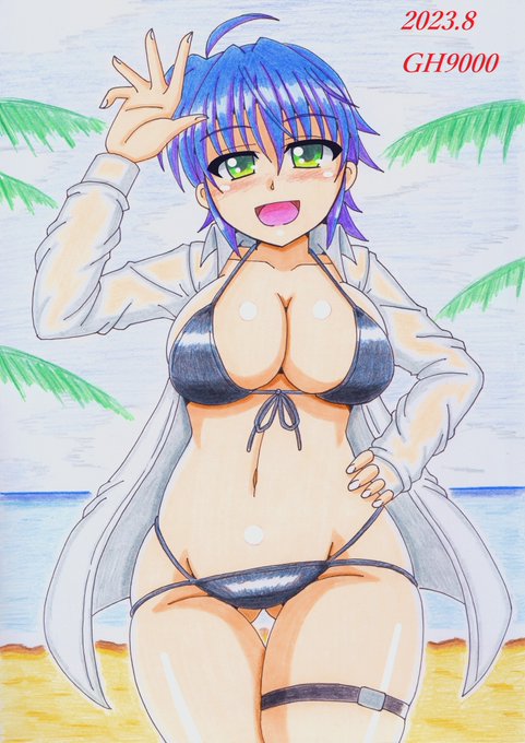 #夏が終わりそうだし今年描いた水着絵を貼ろう 
というか年中水着描いてます🤤 