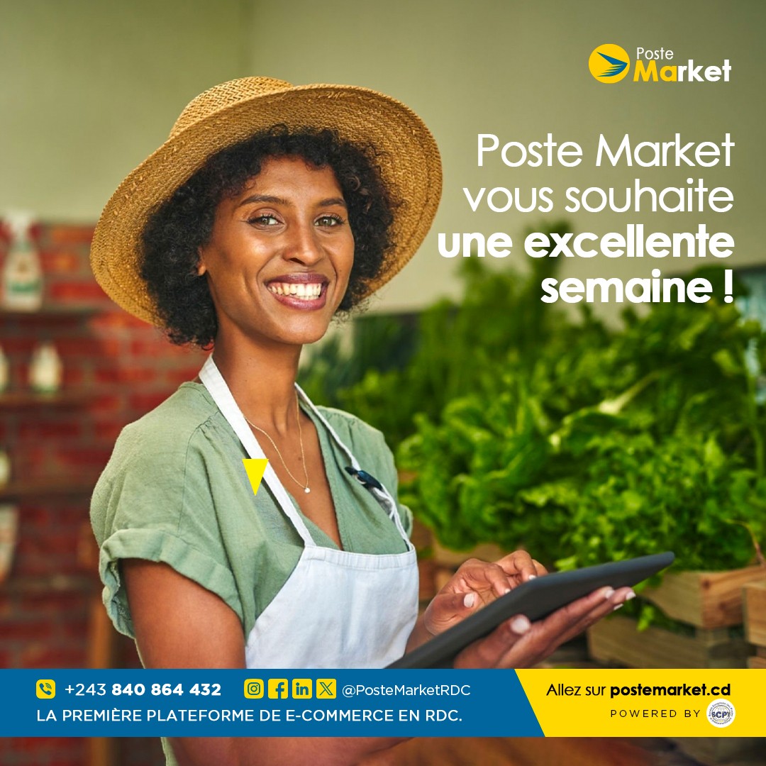 Postemarket_rdc's tweet image. Poste Market vous souhaite une excellente semaine !

Allez sur🔗postemarket.cd pour découvrir notre large gamme de produits 🛍️🛒 

Contact : +243 840 864 432

#PosteMarket#Ecommerce#SCPT