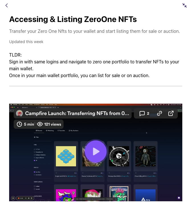 Following some complaints by respected members of the crypto-art community regarding <a href="/zero________one/">zeroone 🔺</a> , I thought it's important to share some infos about how to trade and collect NFT's on a secondary market using <a href="/0xCampfire/">Campfire 🔺</a>