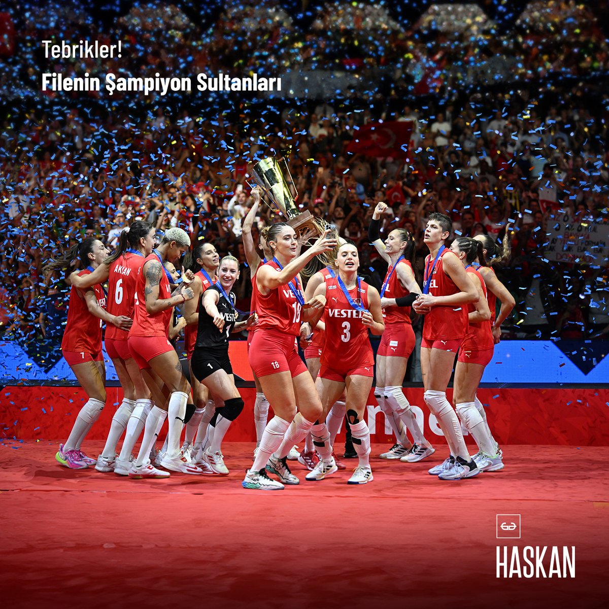 Filenin Sultanları, Voleybol Milletler Ligi şampiyonluğundan sonra 🏆 şimdi de namağlup Avrupa Şampiyonu oldu!  🏆
#BizVoleybolÜlkesiyiz #FileninSultanlari #MilliGurur