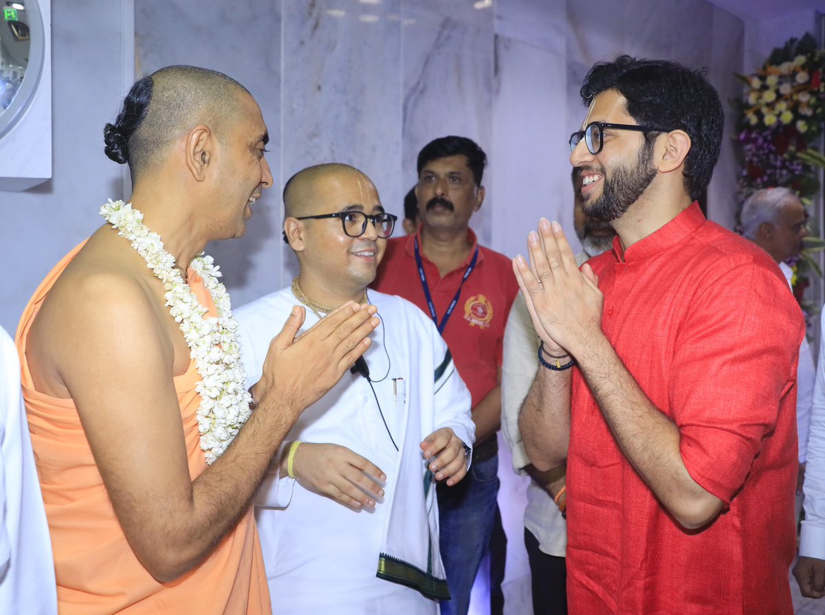 AUThackeray's tweet photo. It was pure joy to be a part of the pre- janmashtami celebrations of Shrila Prabhupada’s Hare Krishna Movement yesterday. 

#HareKrishna https://t.co/vabPEBQFyQ