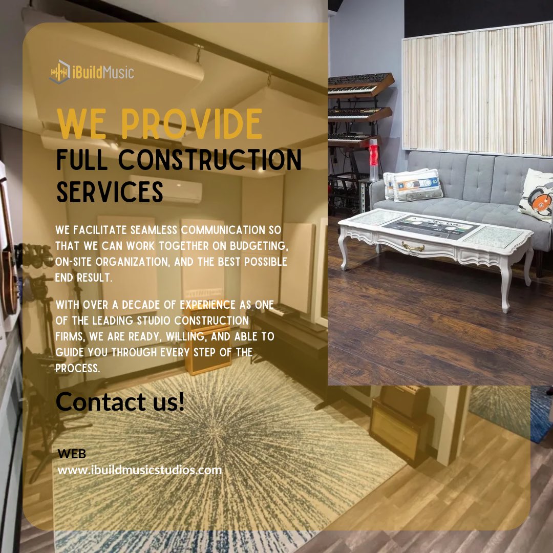 Need help with your studio build? Get in touch today! Visit us at ibuildmusicstudios.com/customer-intak… to get started! #recordingstudio  #studiosetup #musicproducer #studiomonitors #acoustics #musicproduction #studiodesign #musicstudio #studiogear #podcaststudio #masteringstudio #studiolife