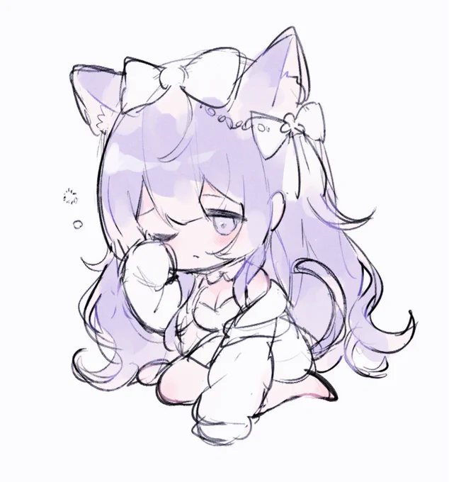 ねむい紫猫ちゃん