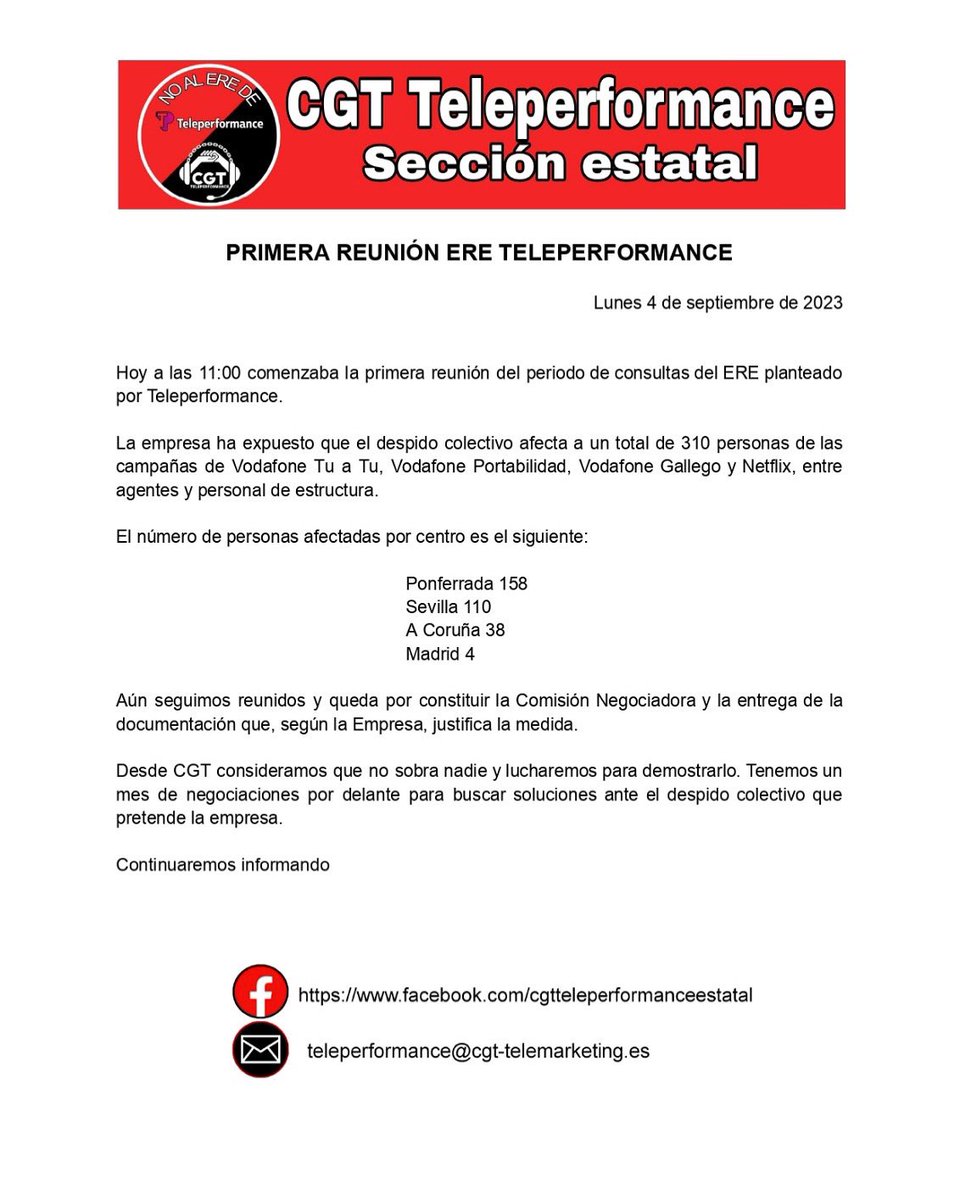 CGT Teleperformance Sevilla tweet media