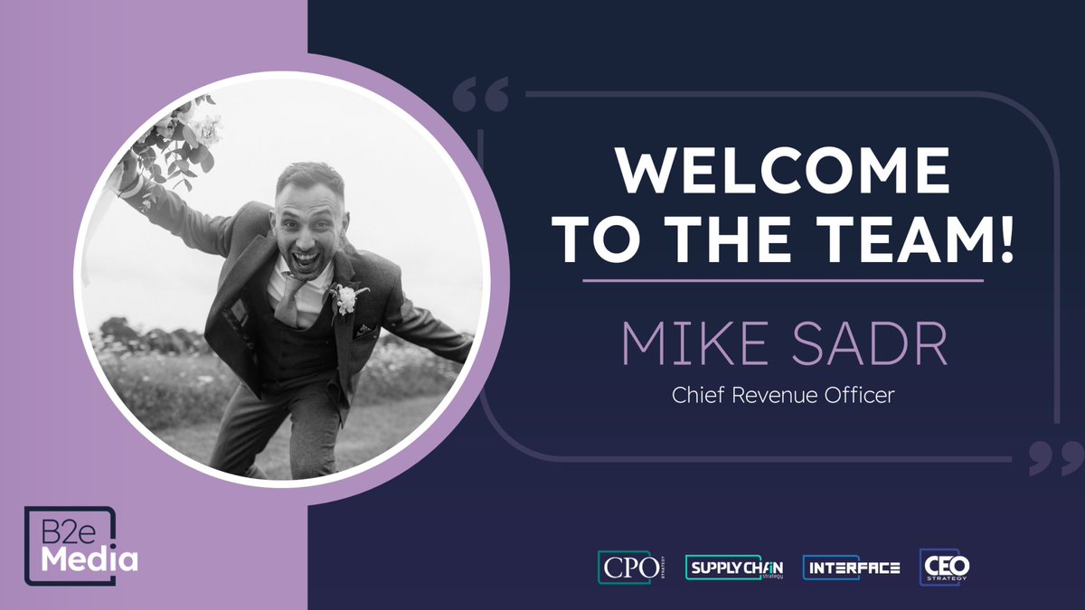 B2e_Media_Ltd's tweet image. Happy Monday!

We are starting the week by welcoming Mike Sadr as Chief Revenue Officer.  Great to have you on board! 😁🤝

#meettheteam #teammembers #staffintro #b2emedia #digitalmarketing #b2bmarketing