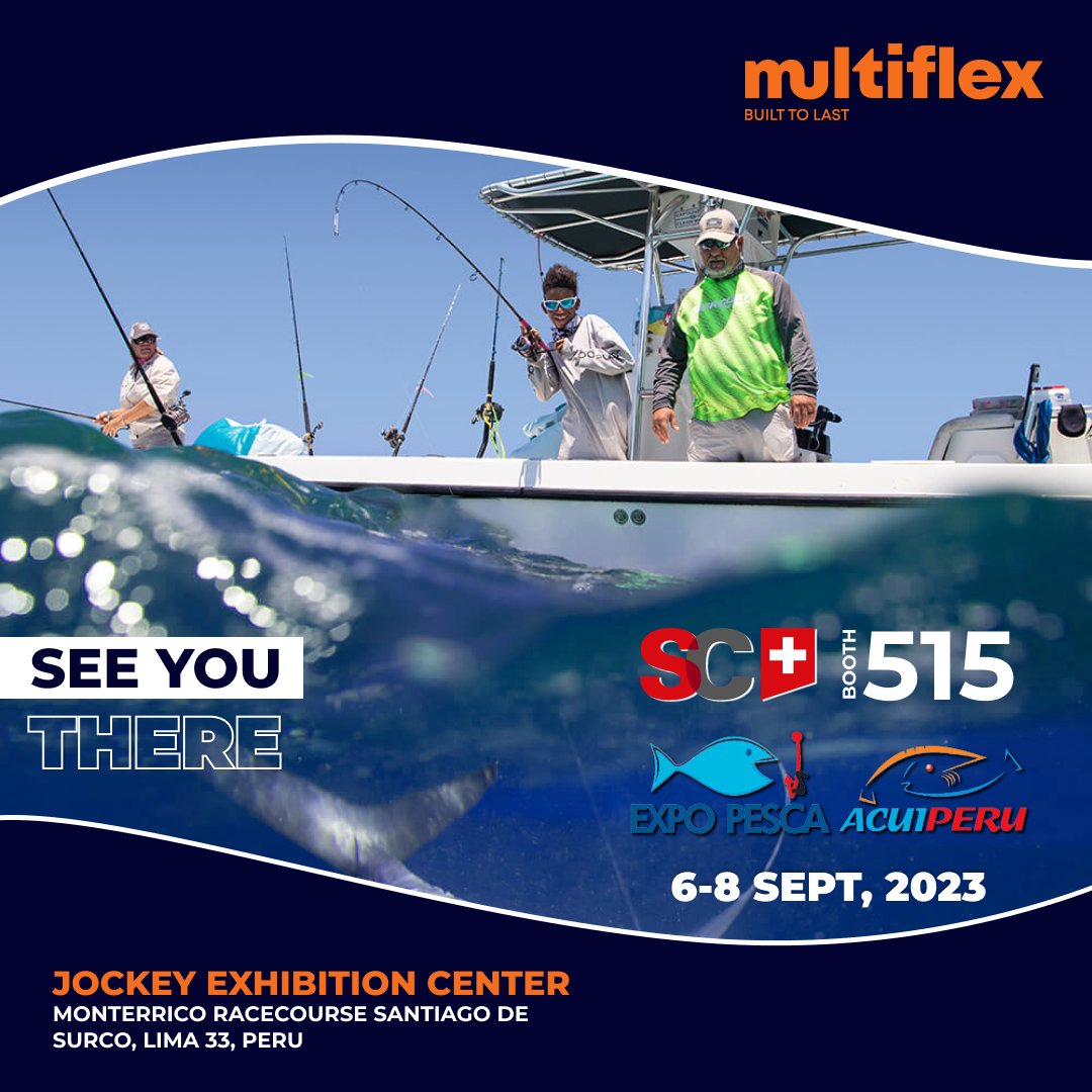 multiflexmarine's tweet image. Just 2 days to go, Join us at Expo Pesca in Peru from September 6th to 8th and dive into the world of fisheries and aquaculture.
multiflexmarine.com 
#multiflex #peru #lima #expopesca #acuiperu2023 #swisscorp #ecuador #quito #cali #chile #santiago #argentina #bolivia #brazil