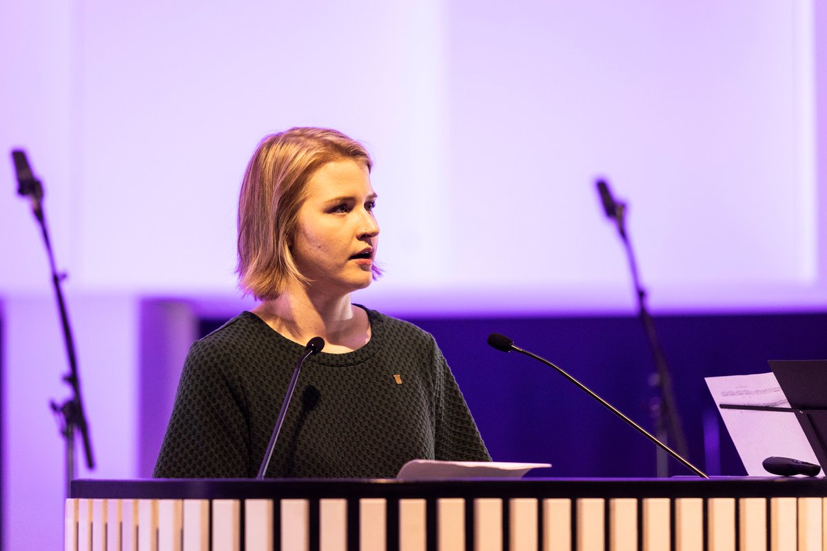 "It is the responsibility of all of us that our community is a safe place for each and every one of us. It includes not only anti-racism, but also equality as a whole." <a href="/AHonkasaari/">Anniina Honkasaari</a>'s opening ceremony speech: trey.fi/en/opening-cer…

Picture: Jonne Renvall @TampereUni