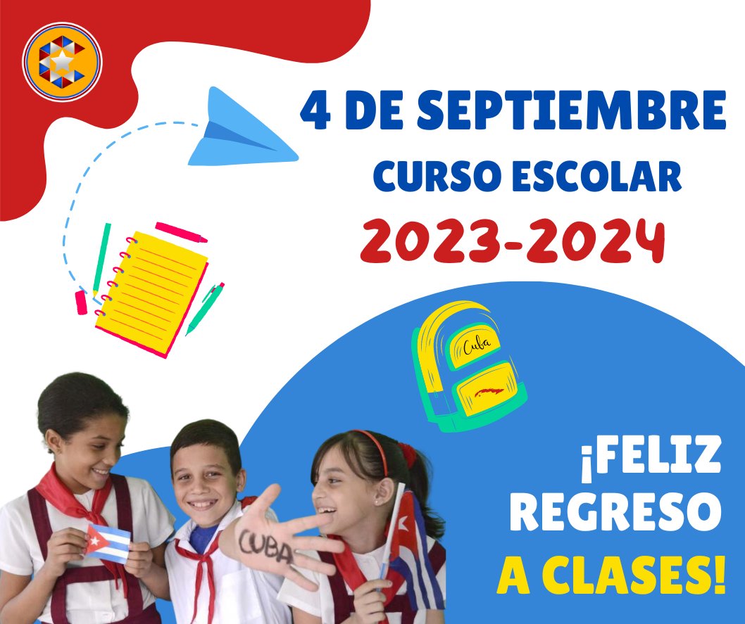 <a href="/Giro5O/">Giraldo Martín Lazo</a> <a href="/CubaMined/">MINED</a> <a href="/Reylope13/">Rey Lopez</a> <a href="/Luar5901/">Lucas Cuba</a> <a href="/Ruben24HJ/">Rubén González Gil 🇨🇺 👍</a> <a href="/AlexiaRey12/">Alexia Reyes 🇨🇺🕊🌎</a> <a href="/AdrianaRojasQba/">Adriana</a> <a href="/SalomnMontoya1/">Salomón Montoya</a> <a href="/Vicente73977721/">Vicente Leal 🇨🇺🇵🇸🇧🇷🇻🇪🇳🇮</a> <a href="/LorenaQba1/">Lorena Free 💓🕊️ 🇨🇺</a> <a href="/Frank16726439/">Frank Enrique 🇨🇺</a> <a href="/ESanchezcub/">Erick Sanchez 🇨🇺</a> Feliz inicio del curso  escolar 2023-2024 en nuestra #IslaRebelde 🇨🇺
#NuevoCursoEscolar  
💯❤️✏️📚