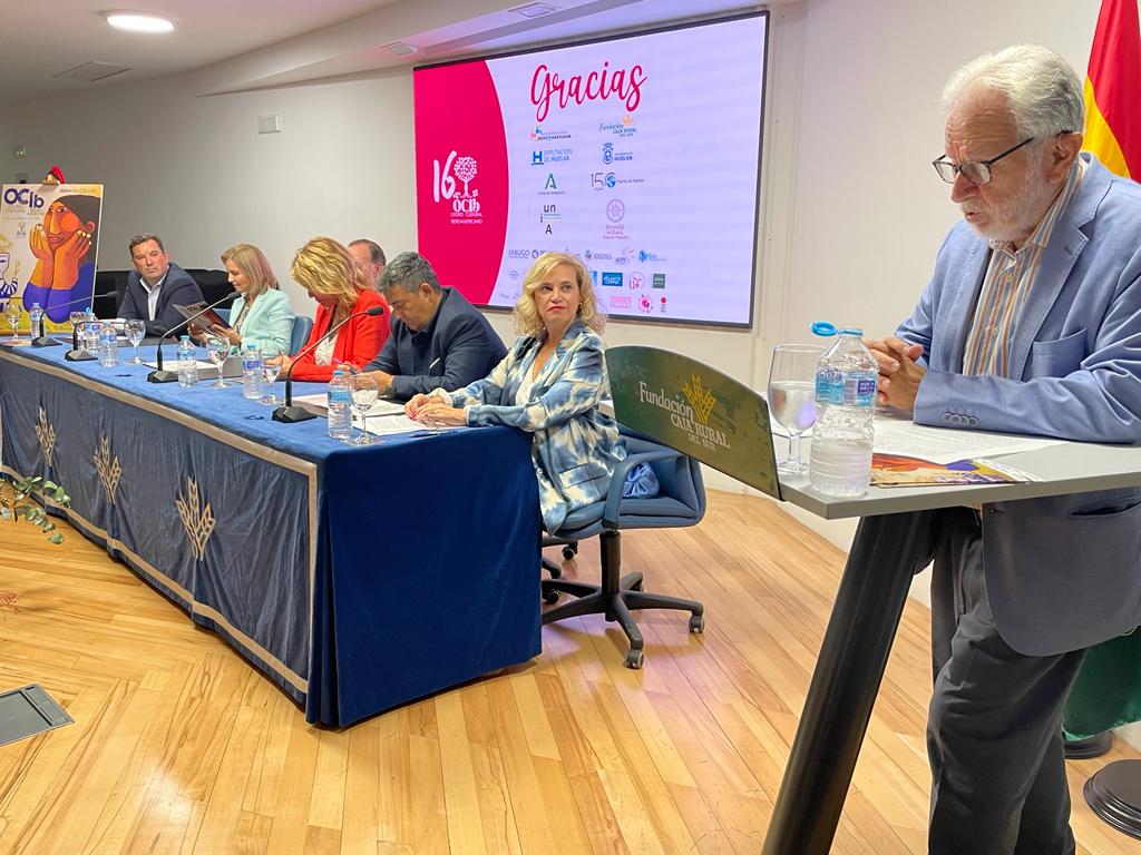 DipuHU's tweet photo. La diputada de Cultura, @GraciaBaquero, participa en la presentación del nuevo @OcibHuelva, certamen que cuenta con la colaboración de @DipuHU desde sus inicios 🗣️"queremos seguir estrechado lazos con el continente americano y que #Huelva sea capital de la #culturaiberoamericana" https://t.co/Qd6XIfkENk