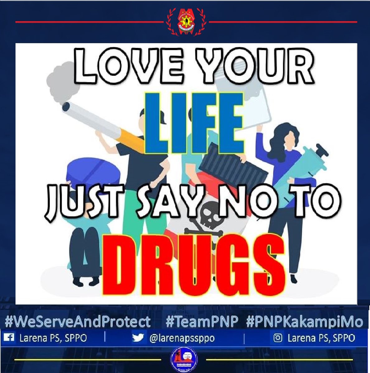 larenapssppo's tweet photo. DRUGS ABUSE PREVENTION     #SerbisyongNagkakaisa                               #ToServeandProtect                                                   #TeamPRO7                                            #TeamSiquijodnonPulis https://t.co/6T2hg8KJxB