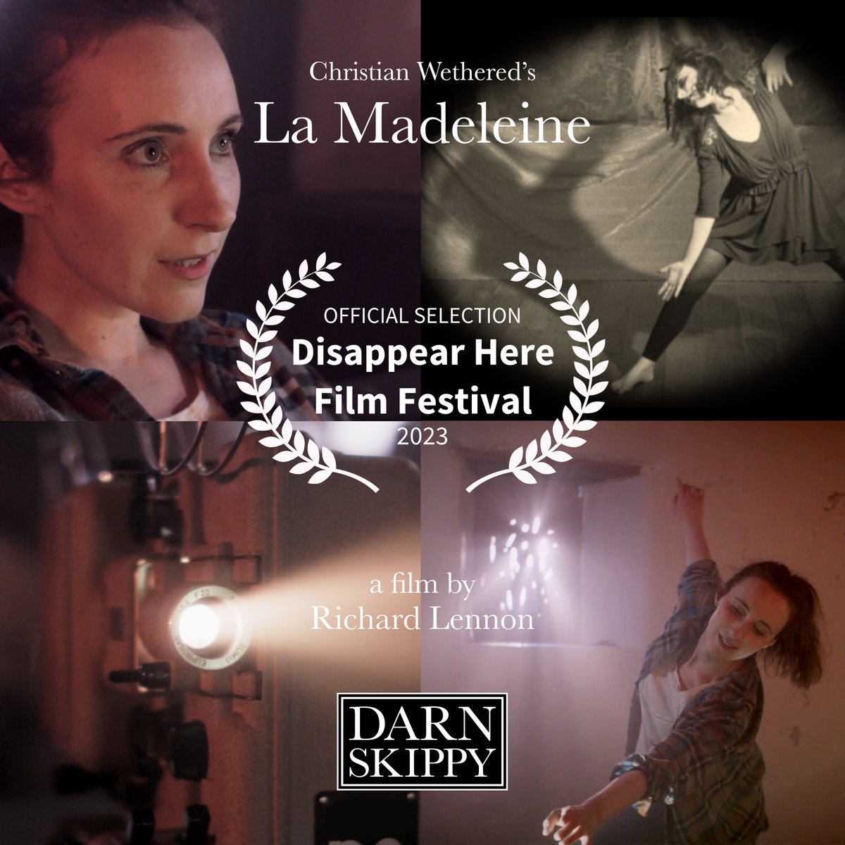 Absolutely honored that our music video for <a href="/CWetheredpoet/">Christian Wethered</a>'s "La Madeleine" has been selected for the 2023 <a href="/disappearhereFF/">Disappear Here Film Festival</a>  in Ballyliffin, Co. Donegal! Filmmaker <a href="/richlennon/">Richard Lennon</a> &amp; Actor, Choreographer @RoseanneLynch5 can't wait to see all the amazing films selected! See you there.