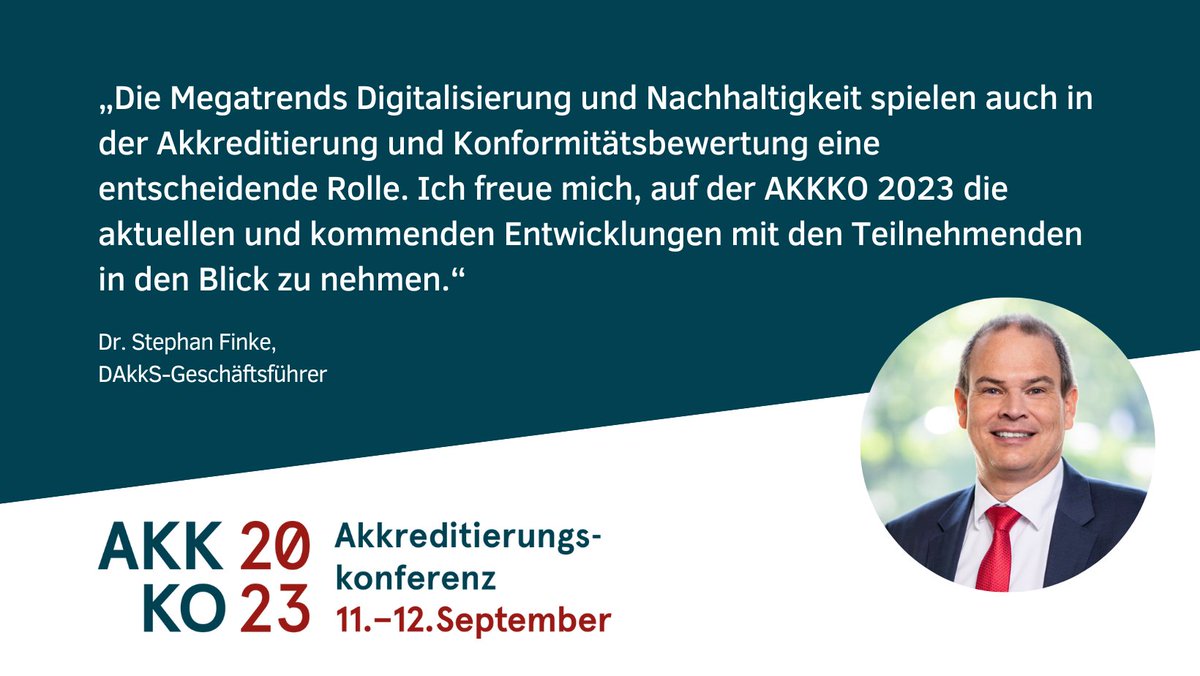 Die #AKKKO2023 startet in einer Woche. Eine der zentralen Fragen:„Digital, nachhaltig, sicher–wie bleiben wir zukunftsfähig?“ An zwei Tagen trifft sich die Akkreditierungs- und Konformitätsbewertungsbranche in Berlin um über die aktuellen Herausforderungen und Trends zu sprechen.