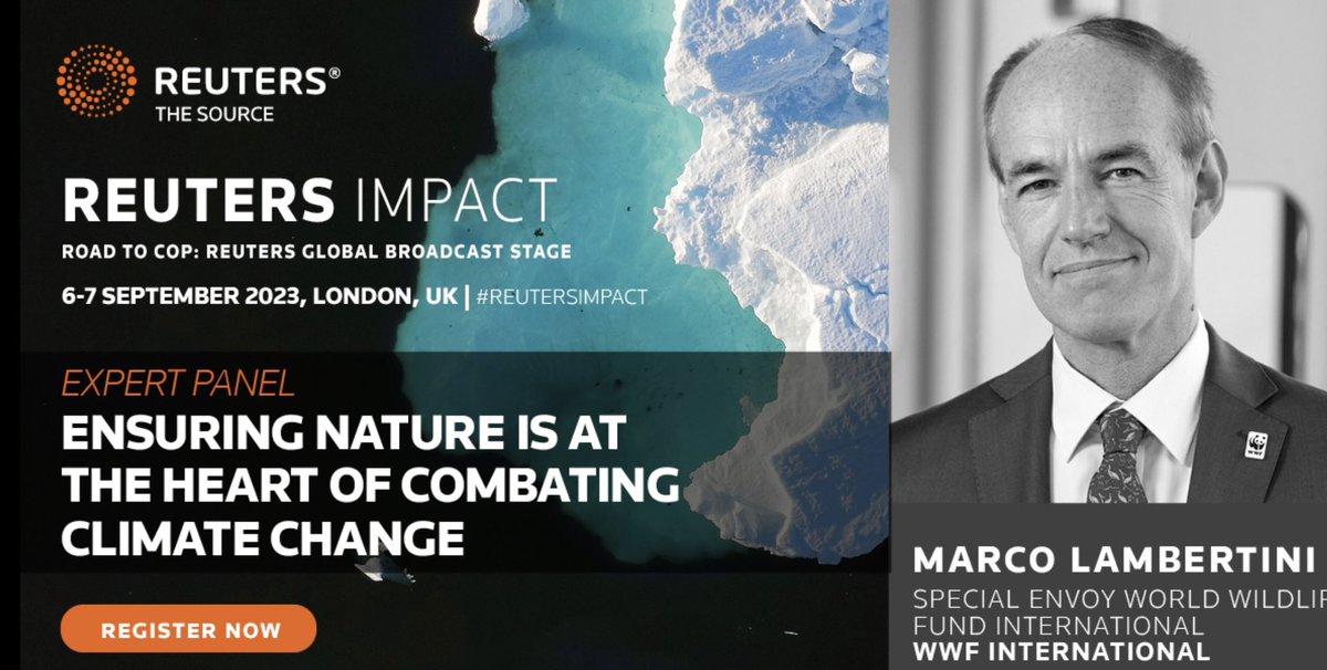 Delighted to join @ReutersIMPACT focussed on tackling the most difficult questions and groundbreaking developments on climate ahead of #COP28UAE Looking forward to the discussion See more about my 7th Sept session here:  bit.ly/3JXXxTB #ReutersIMPACT #NaturePositive