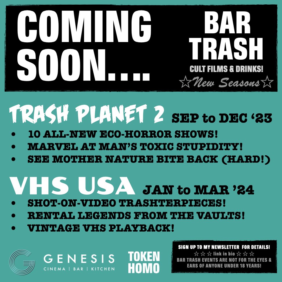 TheDukeMitchell's tweet photo. We'll be quiet for the rest of the year now, but make sure to check out @TokenHomo, @LostReelsUK, @movies_are_dead, @tgirlsonfilm and more for incredible one off screenings and seasons around #London, there's so much happening! https://t.co/rox2UPFpUm