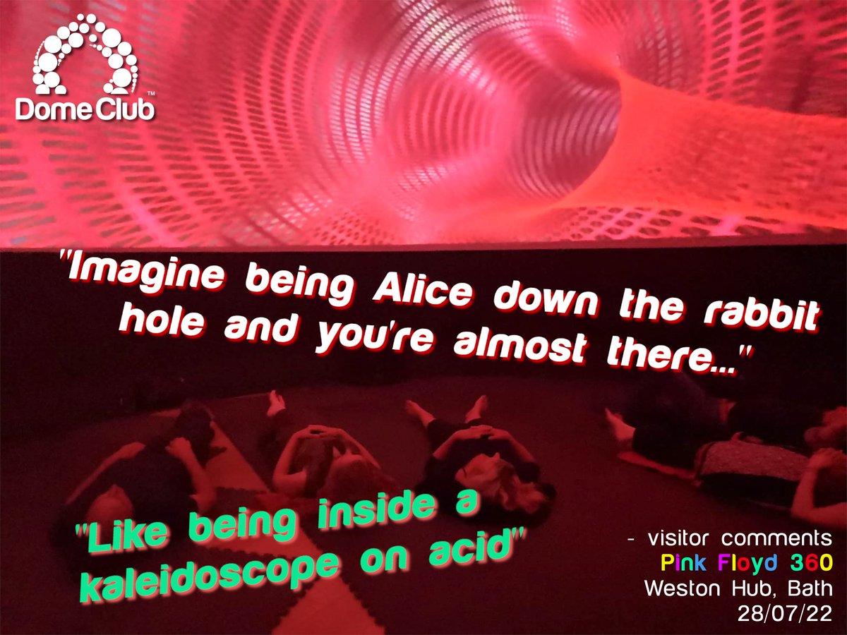 DomeClubLtd's tweet photo. 😵‍💫 'INSIDE A KALEIDOSCOPE ON ACID' 😵‍💫 - visitor comment after attending our Pink Floyd 360° experience https://t.co/uRkUPTyIm0 #PinkFloyd #DarkSideOfTheMoon #ProgRock #ProgressiveRock #BritishProg #BritProg #AustralianPinkFloyd #WishYouWereHere #TheWall https://t.co/RLCCKceGZZ